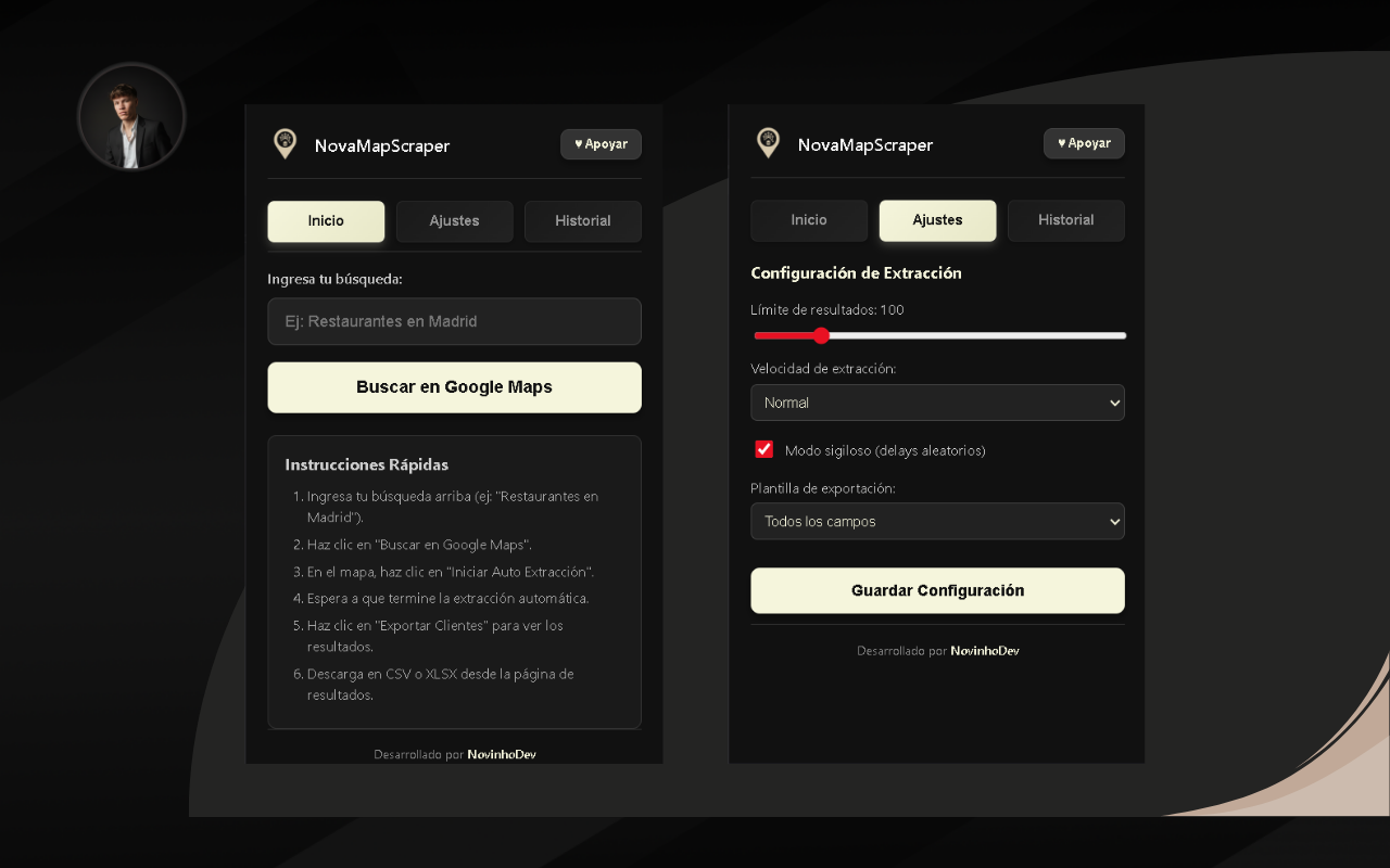 NovaMapScraper - Extension Chrome / Edge