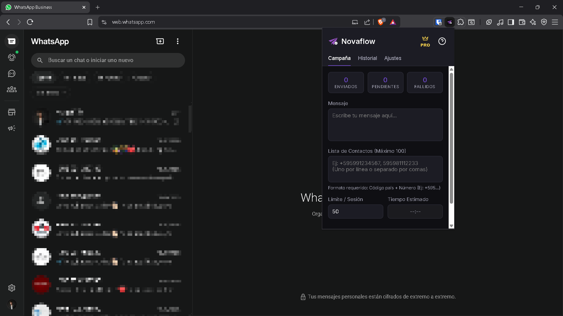 Dashboard principal de NovaFlow